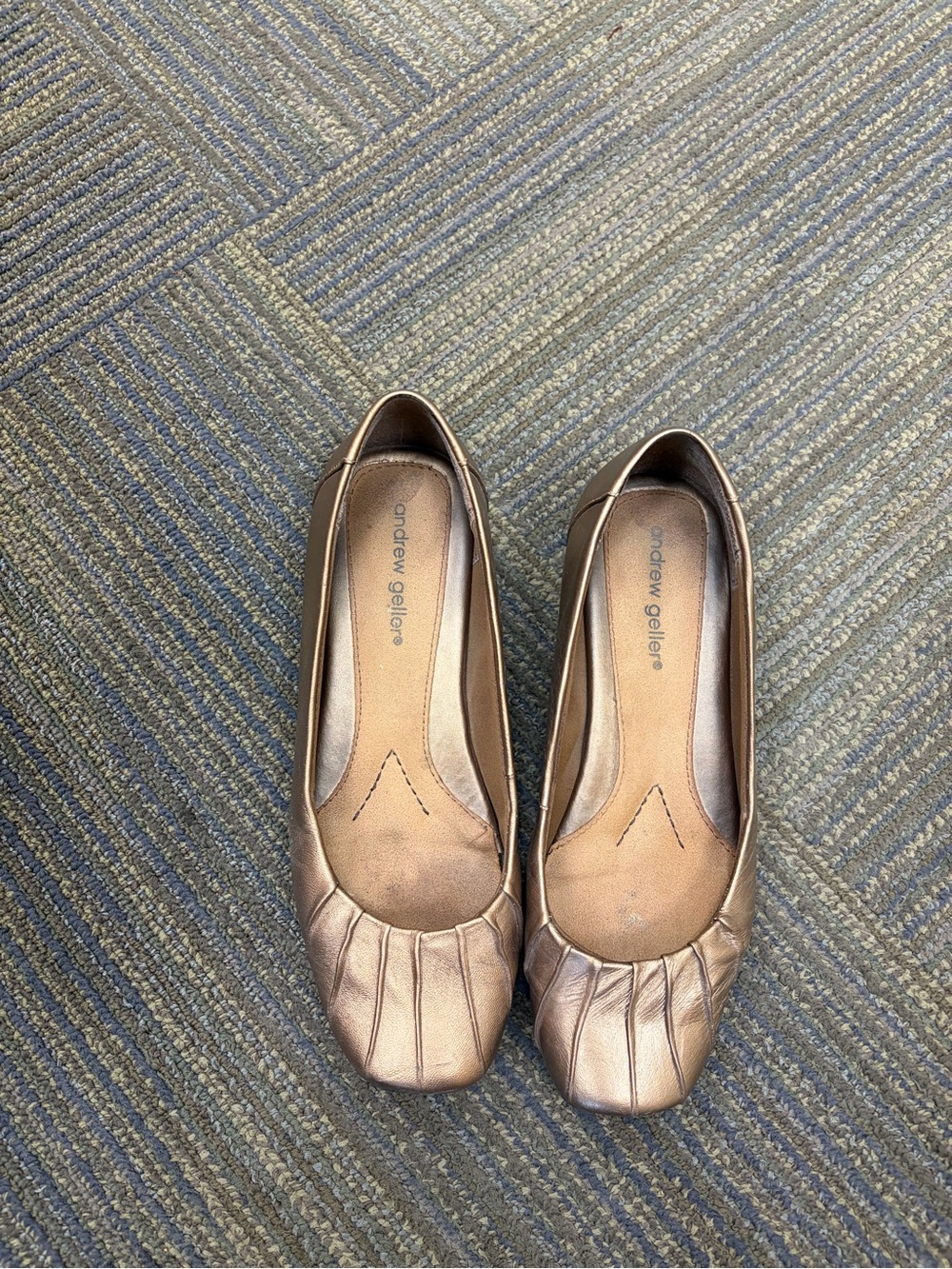 Andrew Geller Metallic Bronze Slip-On Ballet Flats